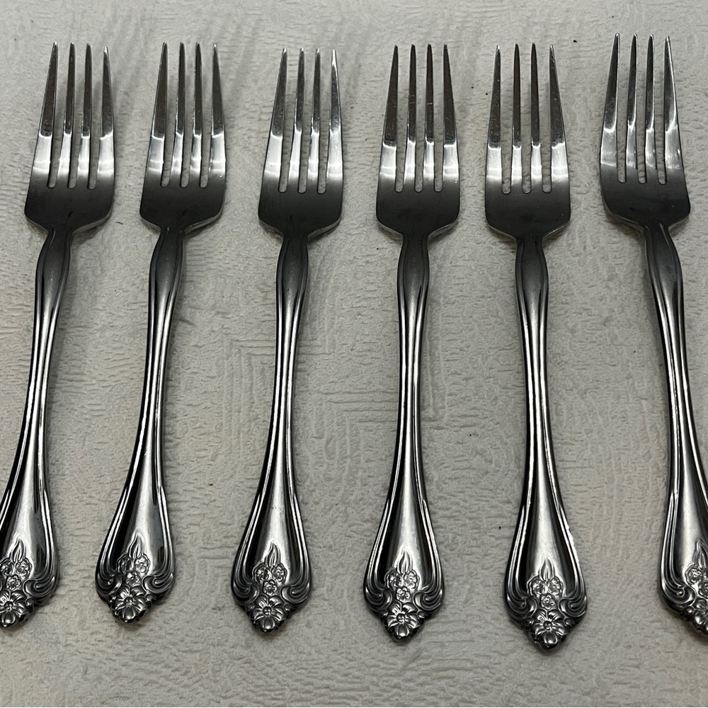 Oneida boutonnière Elegant Stainless Steel Salad Fork Set of 6